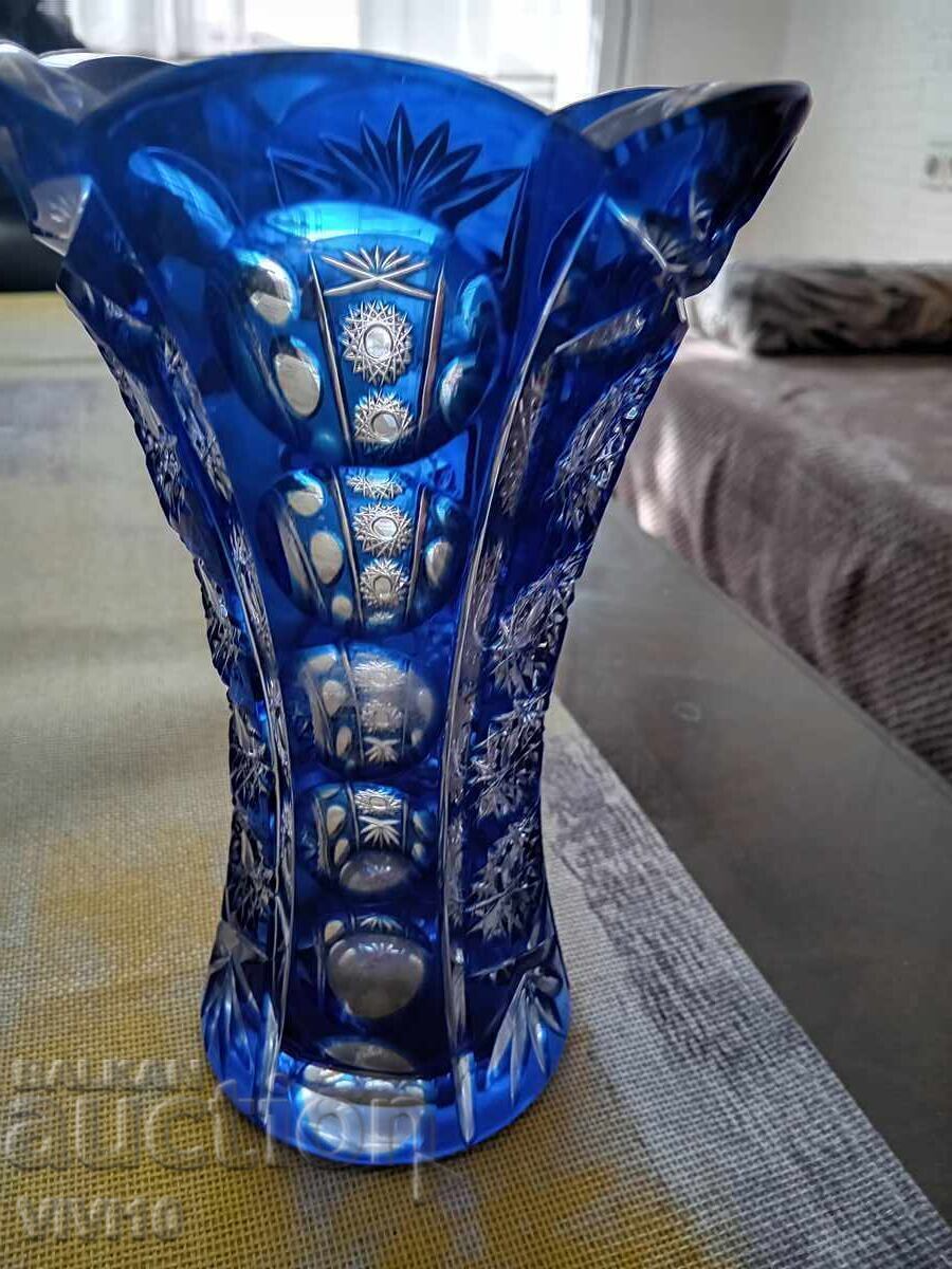 Vază de cristal Bohemia, cobalt cu preț 40.00 €