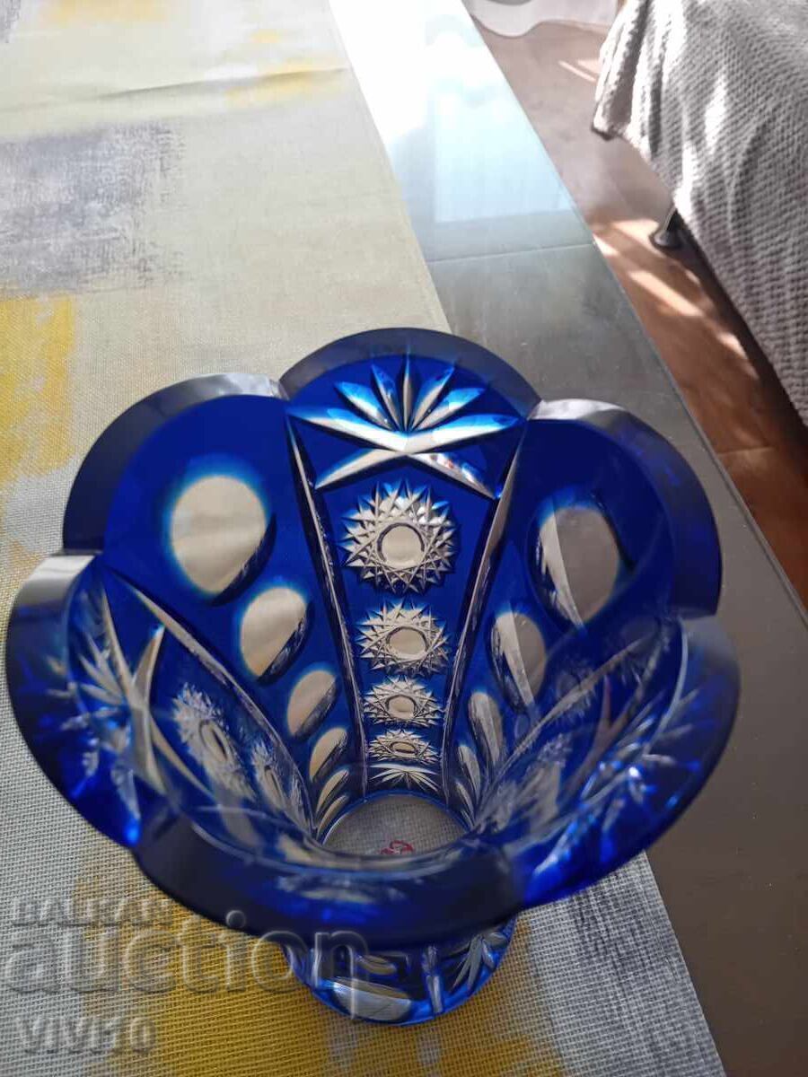 Licitație Vază de cristal Bohemia, cobalt