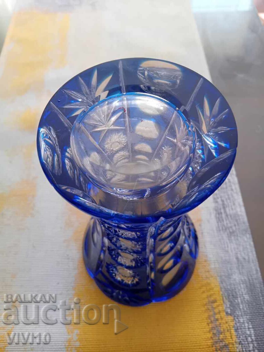 Livrarea Vază de cristal Bohemia, cobalt