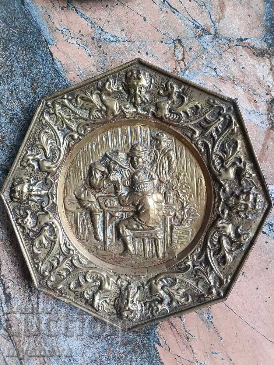 Vintage, metal, farfurie octogonală, panou cu preț € 25.56 | 49.99 BGN