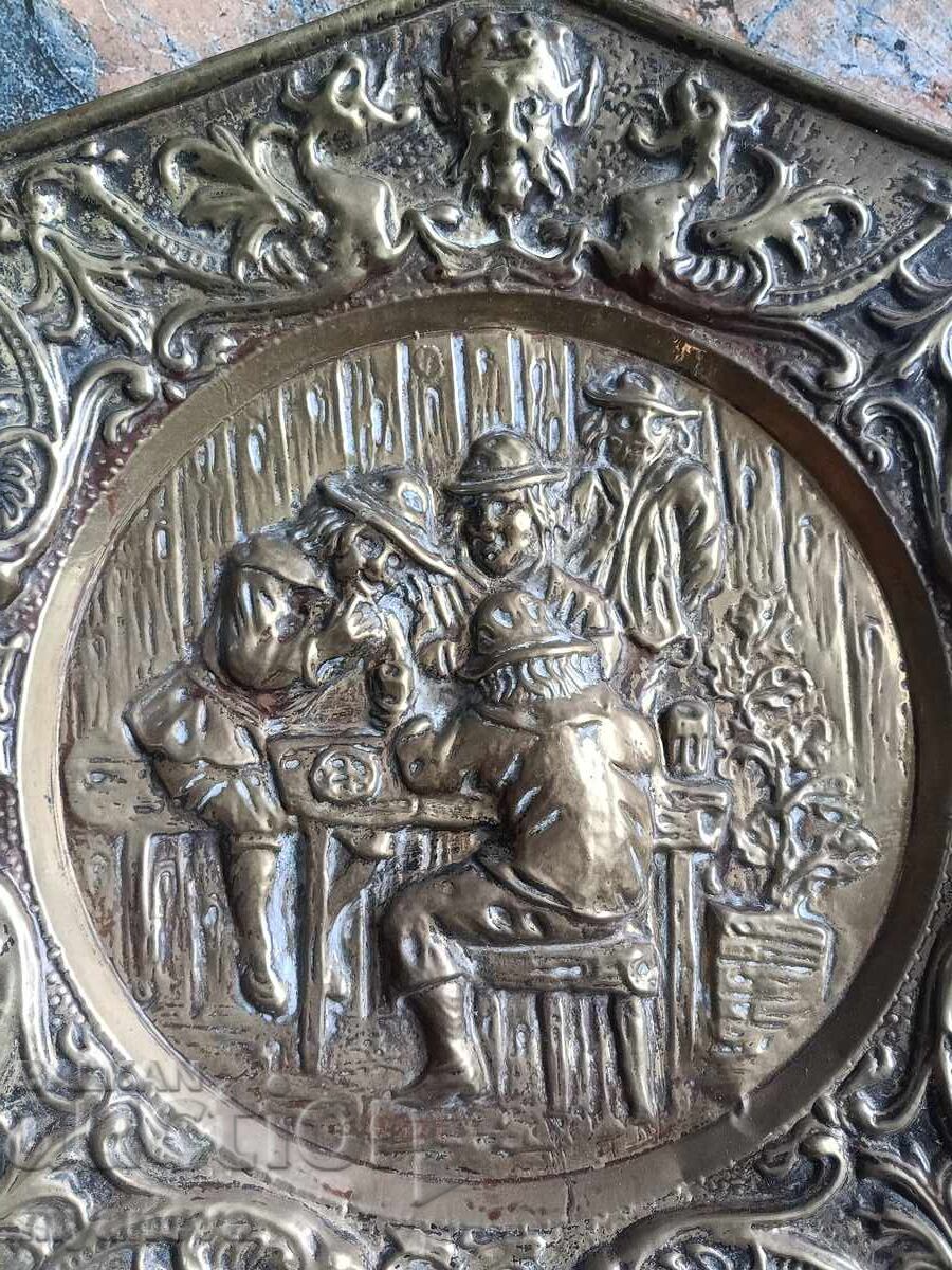 Livrarea Vintage, metal, farfurie octogonală, panou