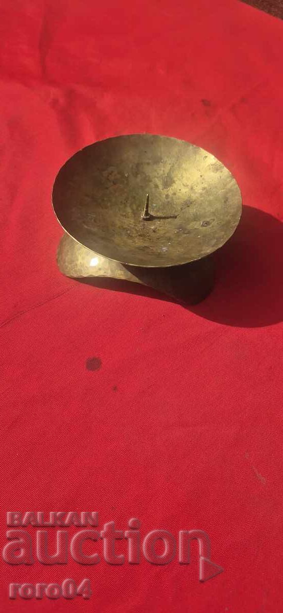 OLD BRONZE / BRASS CANDLEHOLDER - 7