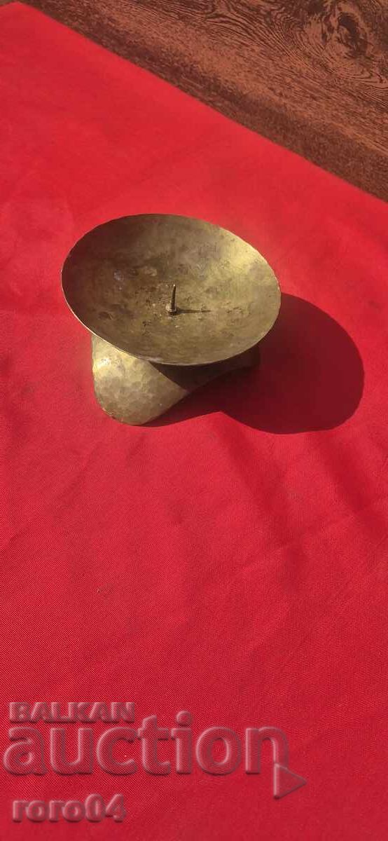 OLD BRONZE / BRASS CANDLEHOLDER