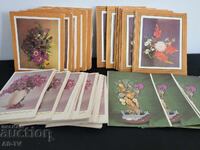 Lot mare de cărți poștale vechi cu flori
