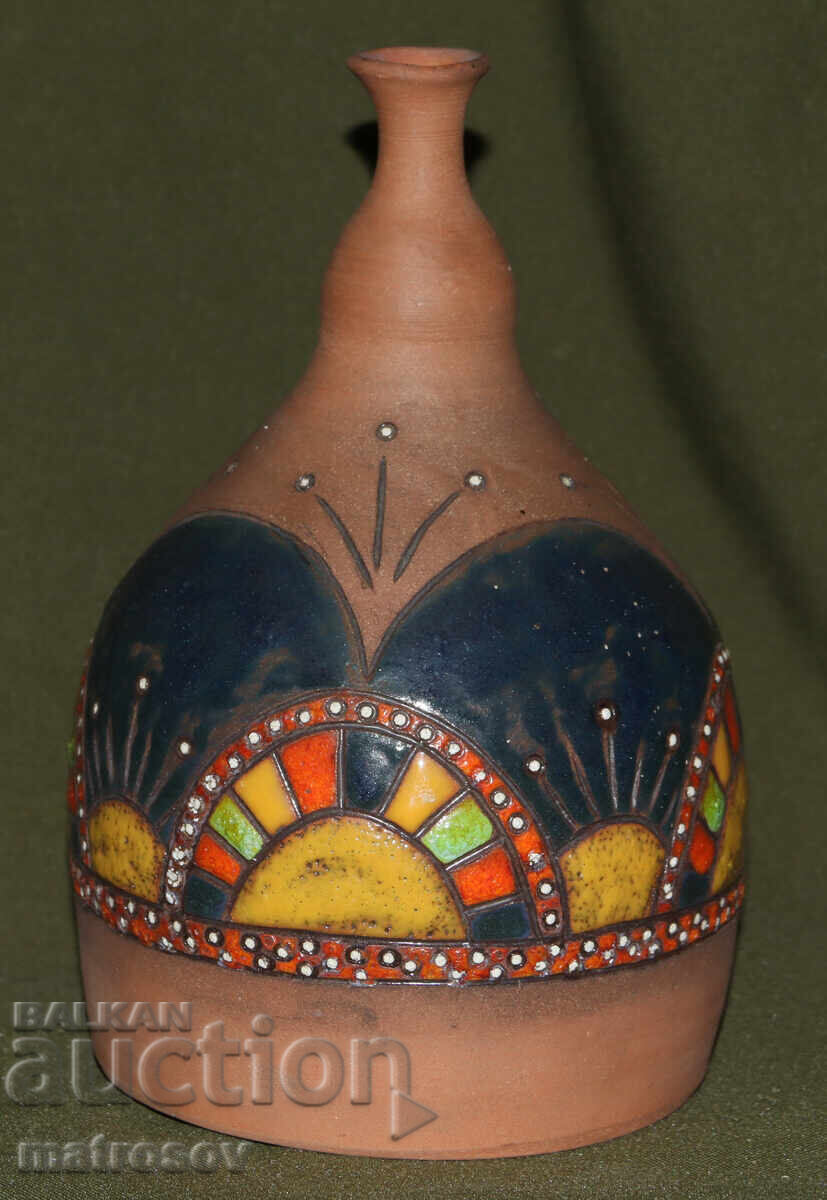 Χειροποίητο κεραμικό βάζο ζωγραφισμένο στο χέρι με τιμή 100.00 BGN | € 51.13