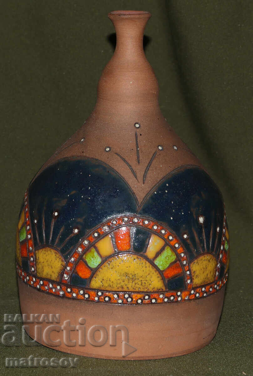 Δημοπρασία Χειροποίητο κεραμικό βάζο ζωγραφισμένο στο χέρι