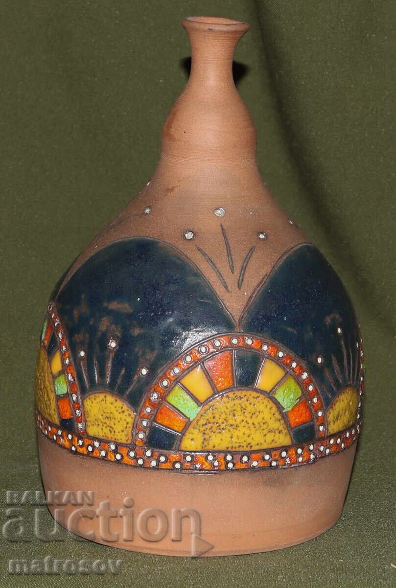 Χειροποίητο κεραμικό βάζο ζωγραφισμένο στο χέρι - 5