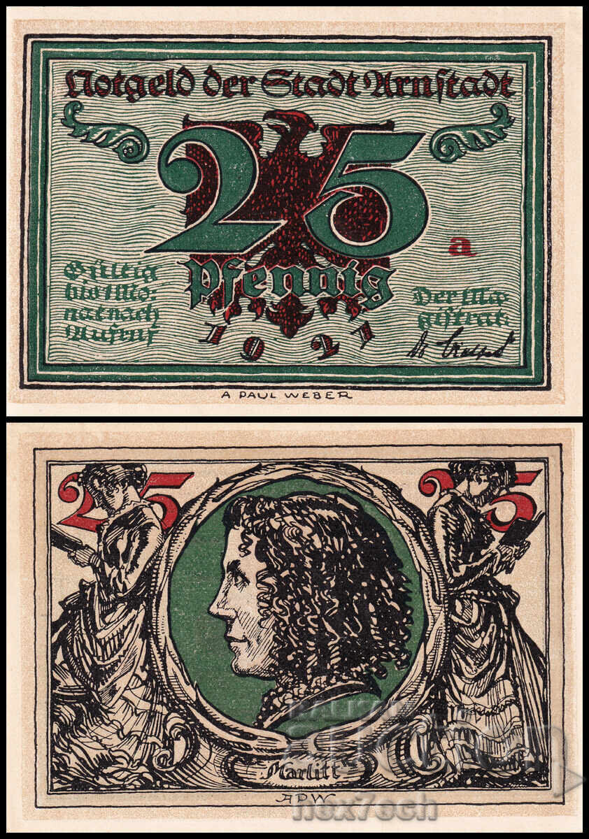 ❤️ ⭐ Γερμανία Arnstadt 1921 25 πφένιγκ UNC νέα ⭐ ❤️ ❤️ ⭐ Γερμανία Arnstadt 1921 25 πφένιγκ UNC νέα ⭐ ❤️