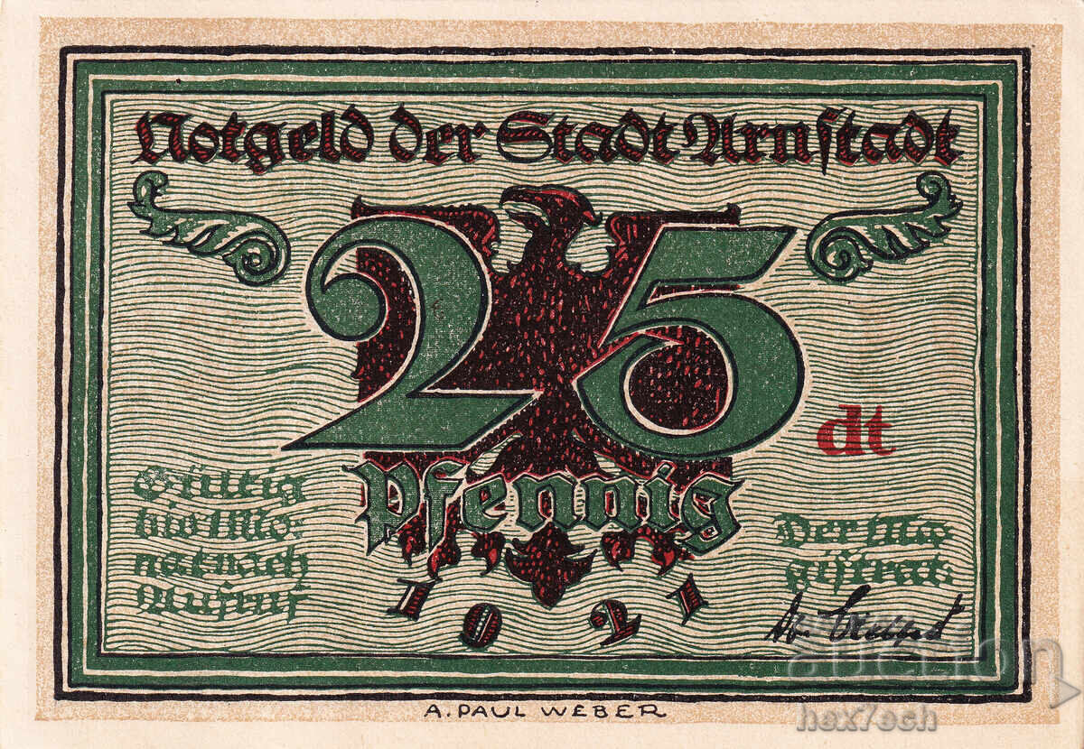 ❤️ ⭐ Γερμανία Arnstadt 1921 25 πφένιγκ UNC νέα ⭐ ❤️ με τιμή 3.99 BGN | € 2.04 ❤️ ⭐ Γερμανία Arnstadt 1921 25 πφένιγκ UNC νέα ⭐ ❤️ με τιμή 3.99 BGN | € 2.04