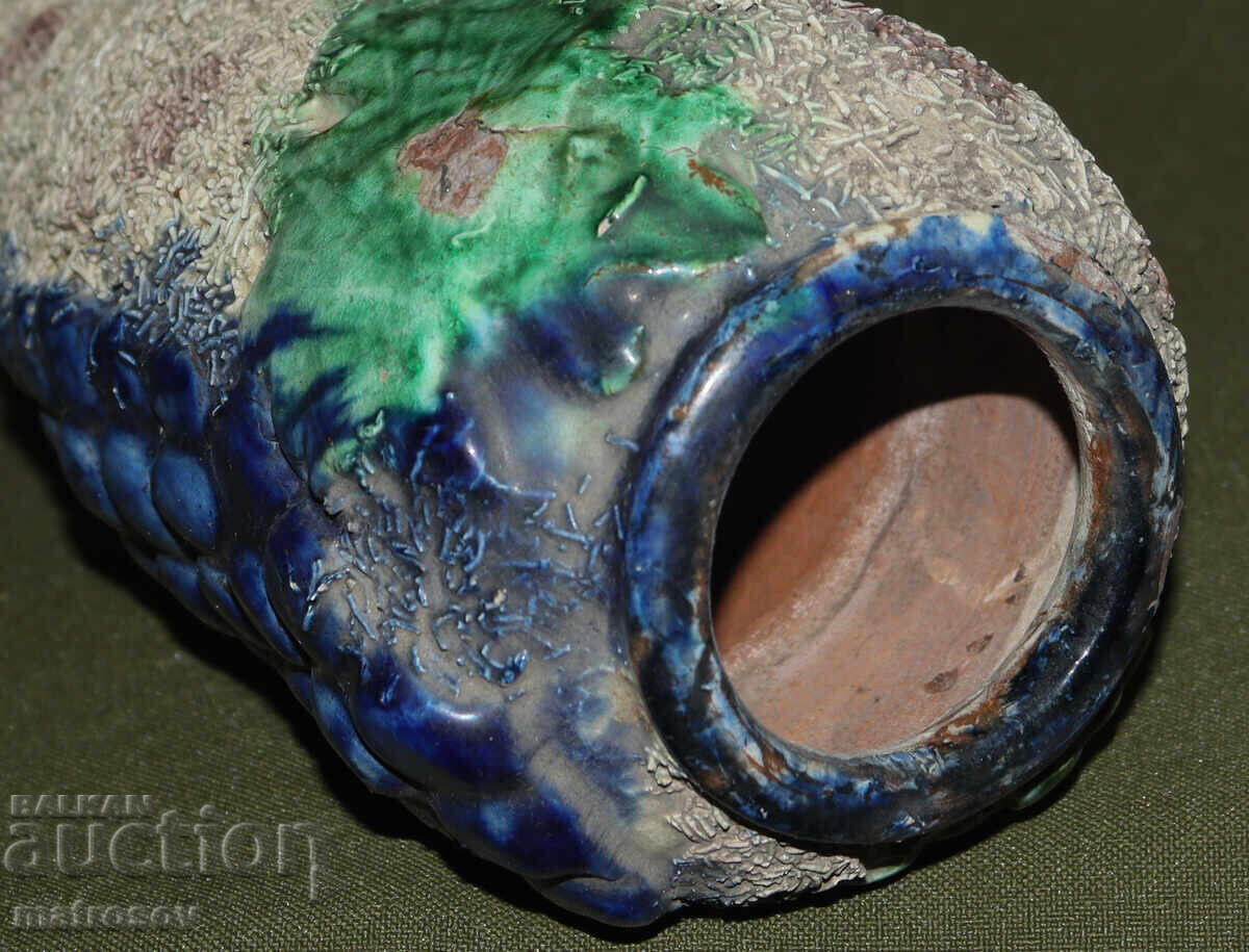 Hand-painted ceramic vase by the author - 7