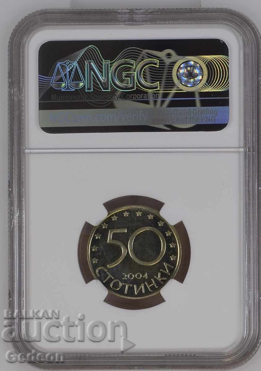 50 Stotinki 2004 NGC MS65DPL Bulgaria in NATO - Matte-Gloss with price 299.00 BGN | € 152.88