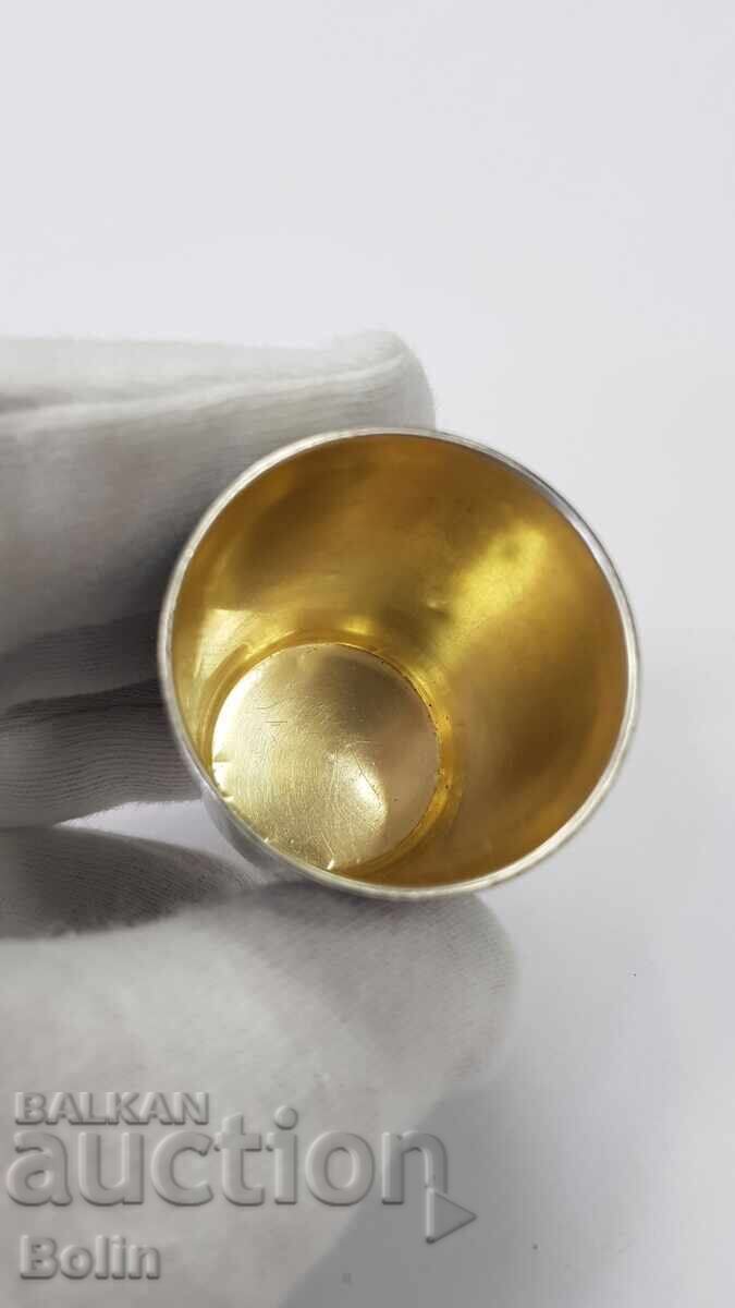 Auction  Russian Silver Pictorial Vodka Shot Glass 875 1930-1940