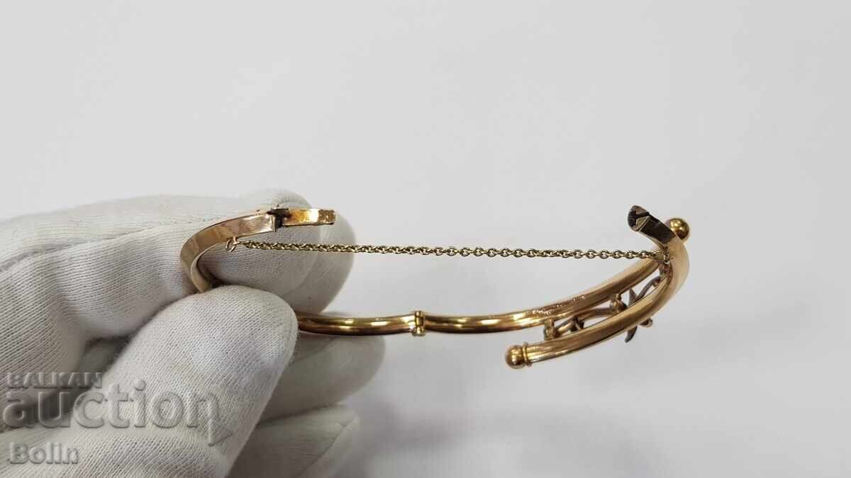 Brățară superbă din argint placat cu aur cu perle, secolul 19, Europa - 5