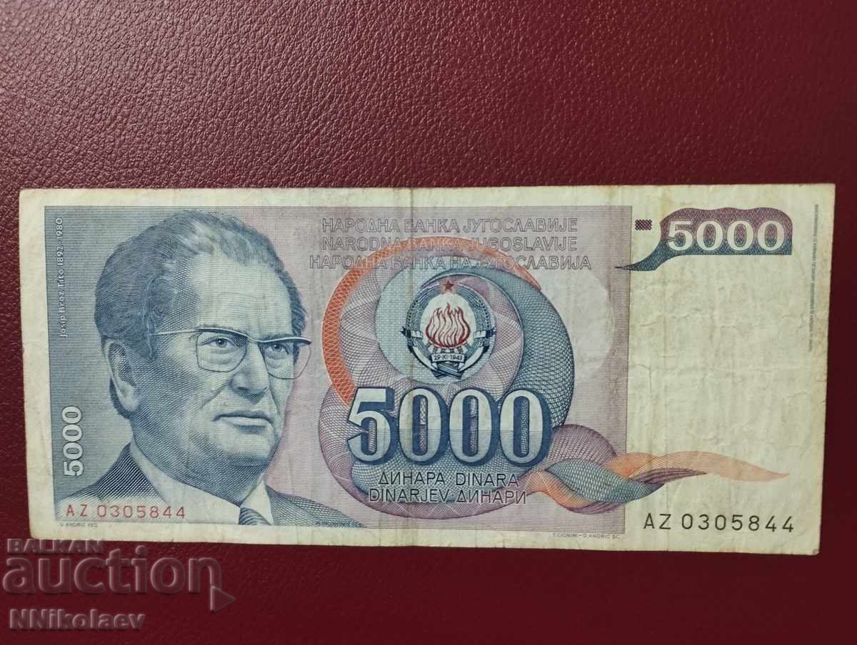 Licitație 5000 dinara 1985 g. Yugoslaviya Tito