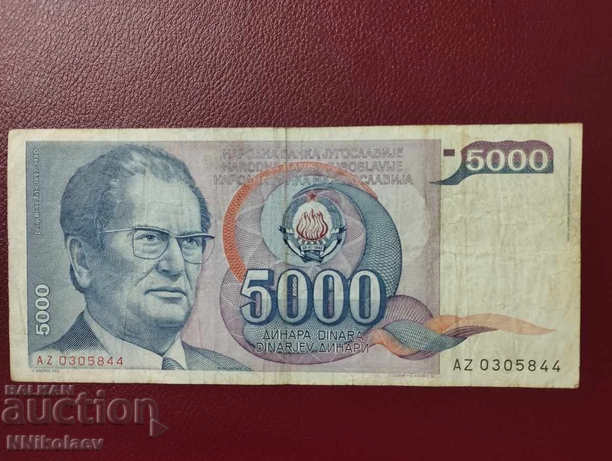 Livrarea 5000 dinara 1985 g. Yugoslaviya Tito Livrarea 5000 dinara 1985 g. Yugoslaviya Tito