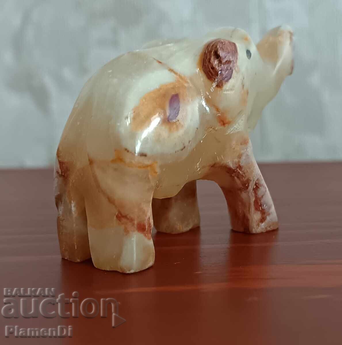 Auction  Marble onyx elephant figurine