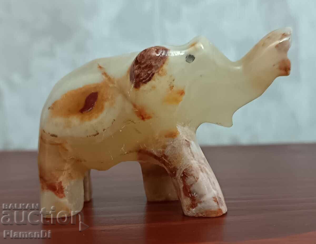 Marble onyx elephant figurine