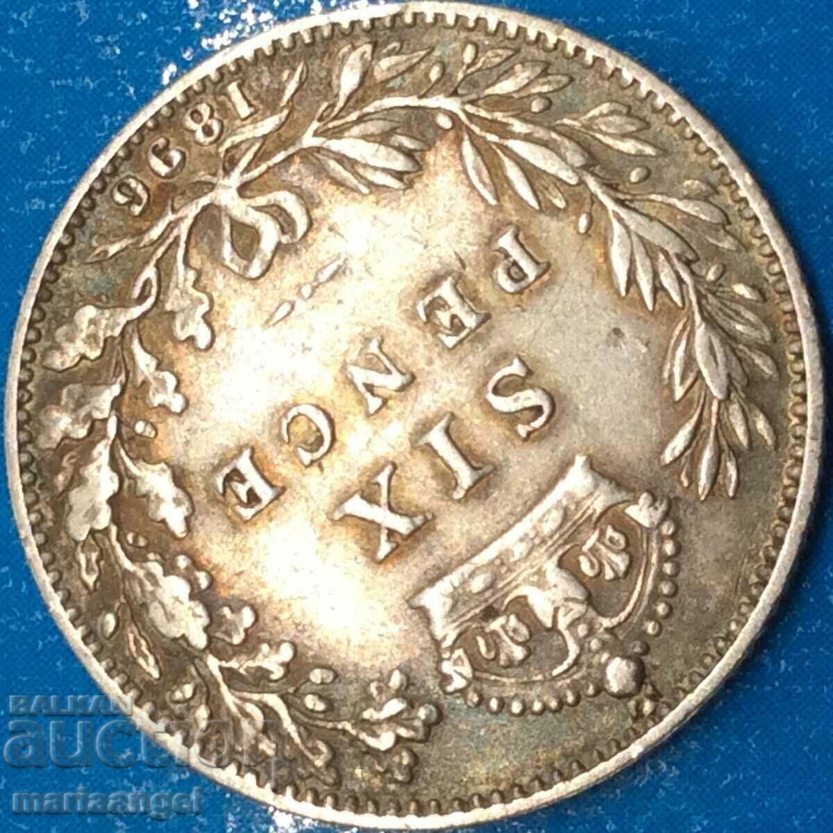 Licitație Marea Britanie 6 Pence 1896 Victoria Silver - Rar