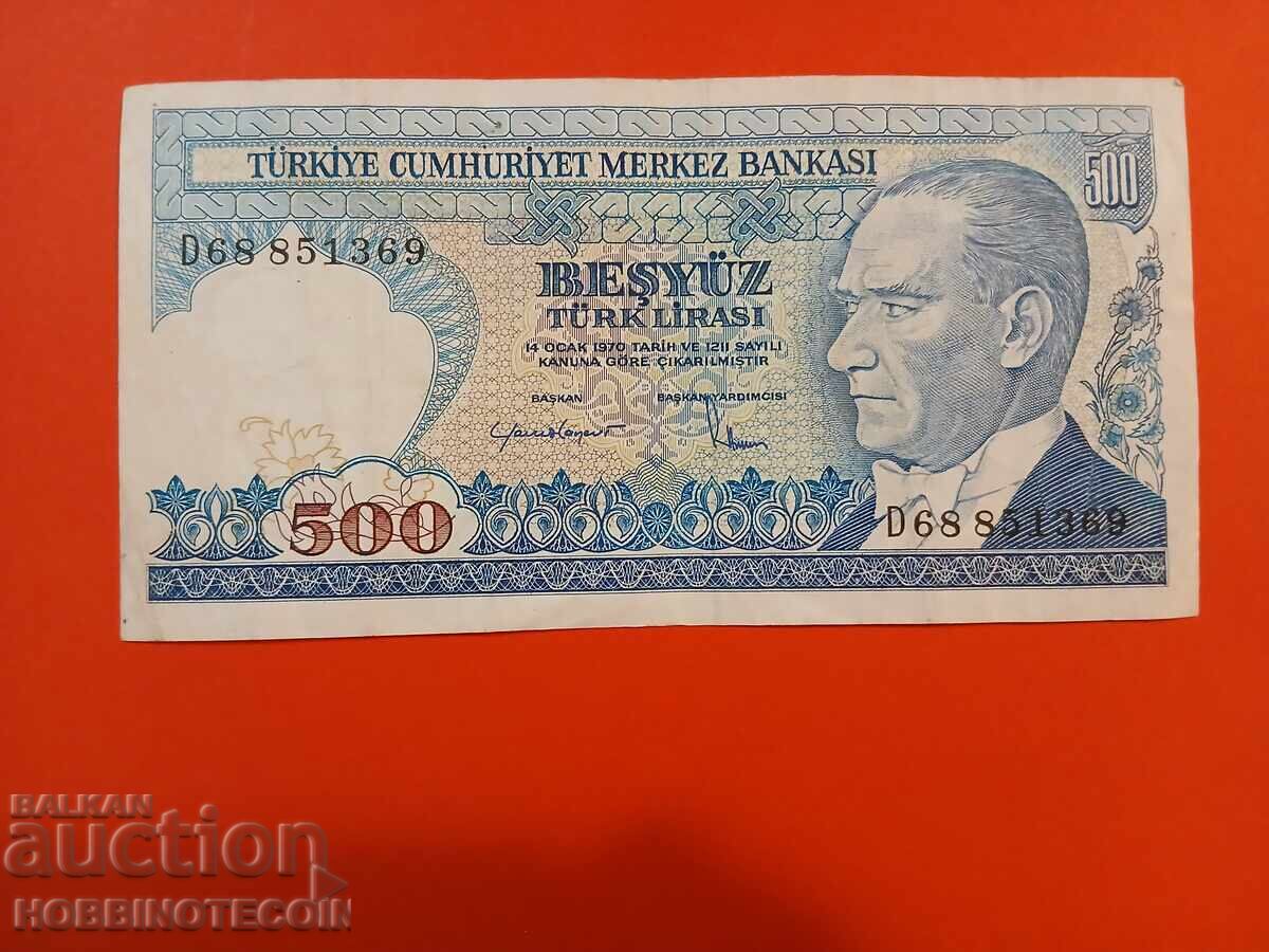 TURKEY 500 Lira issue 1970 1983