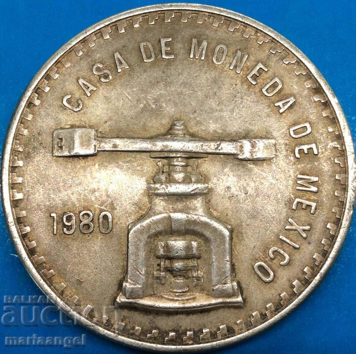 Mexico 1980 1 Peso 1 Oz Certificate 33.73g Silver Patina - 5