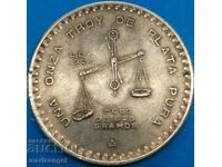 Mexico 1980 1 Peso 1 Oz Certificate 33.73g Silver Patina