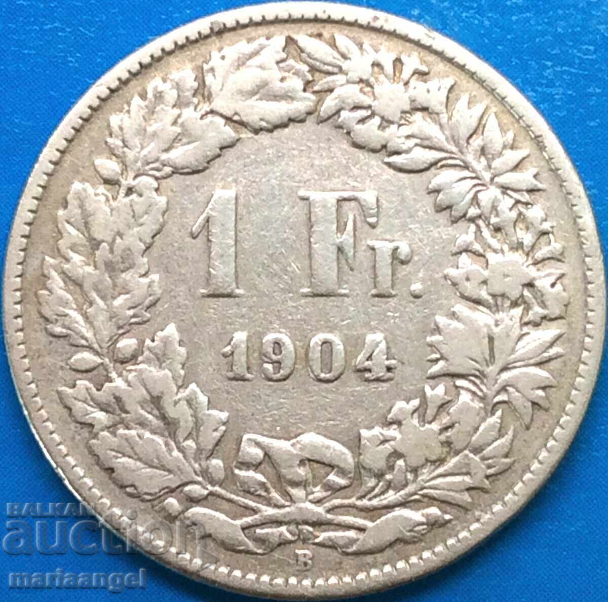 1 франк 1904 Швейцария Хелвеция сребро с цена 16.00 лв. | € 8.18 1 франк 1904 Швейцария Хелвеция сребро с цена 16.00 лв. | € 8.18