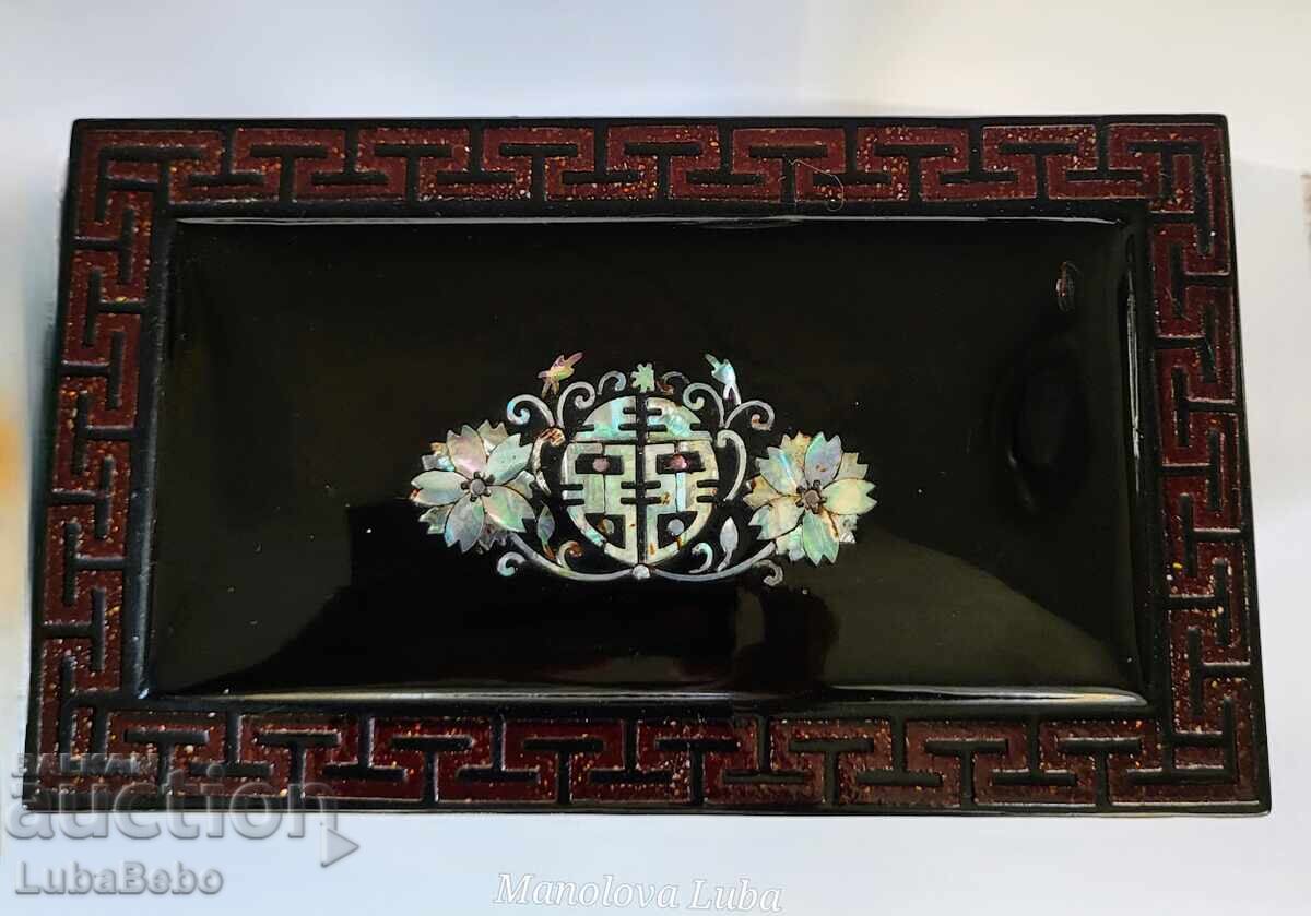 Cutie de bijuterii coreeană încrustată cu sidef. - 6