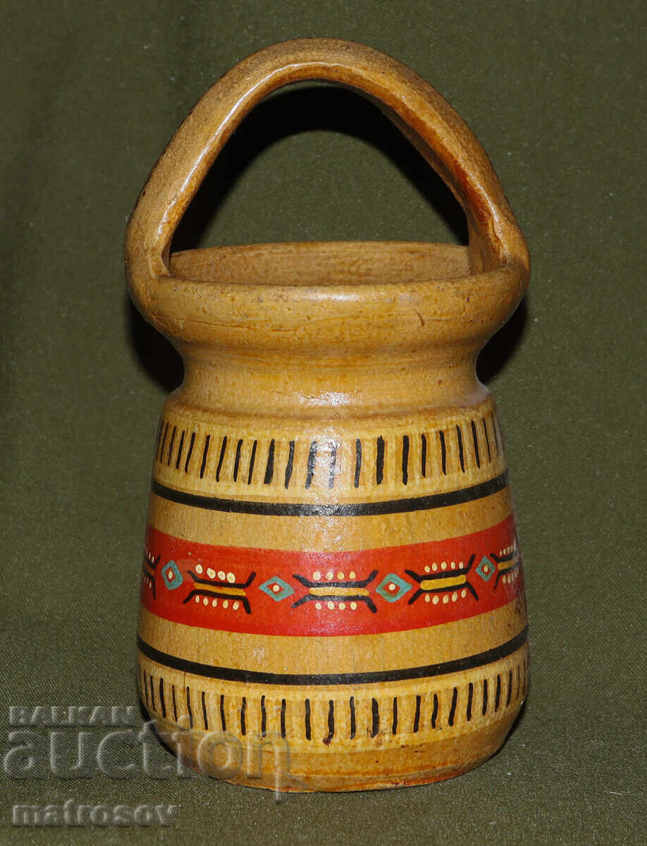 Битова ръчно изработена кошница от рисувана керамика с цена 100.00 лв. | € 51.13