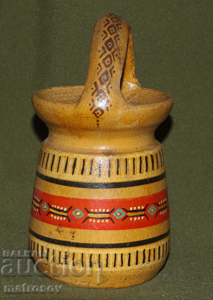 Аукцион Битова ръчно изработена кошница от рисувана керамика