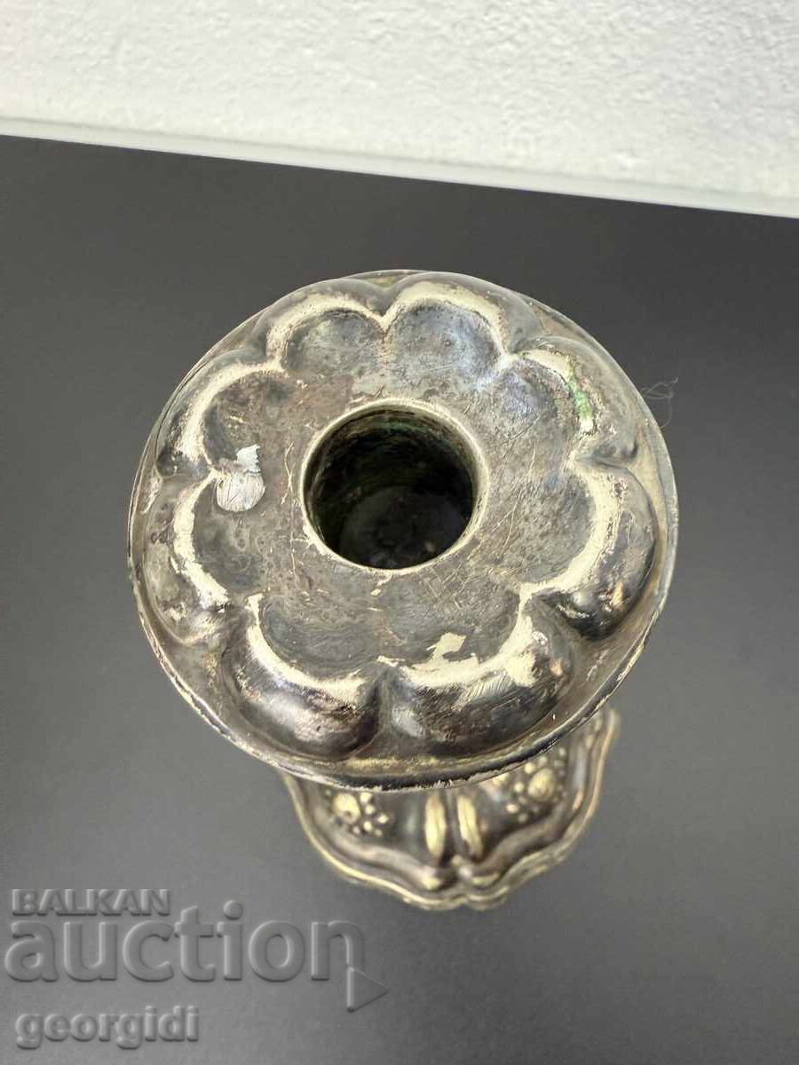 Auction Old French silver-plated candlestick. No. 7407 Auction Old French silver-plated candlestick. No. 7407