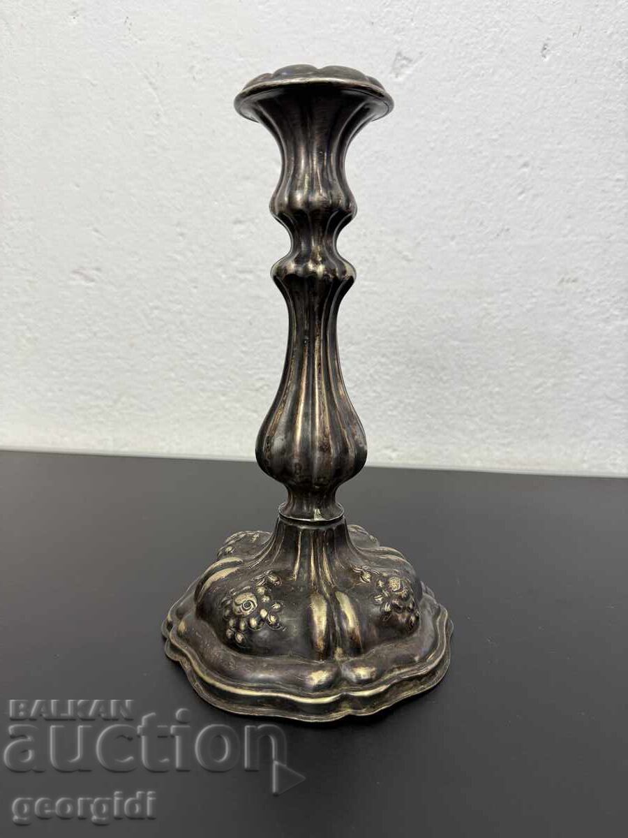 Old French silver-plated candlestick. No. 7407 Old French silver-plated candlestick. No. 7407