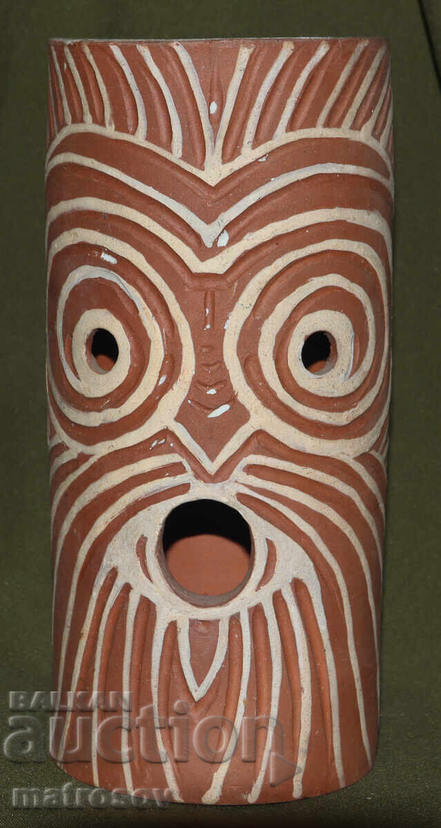 Handmade painted ceramic sculpture, mask - 7