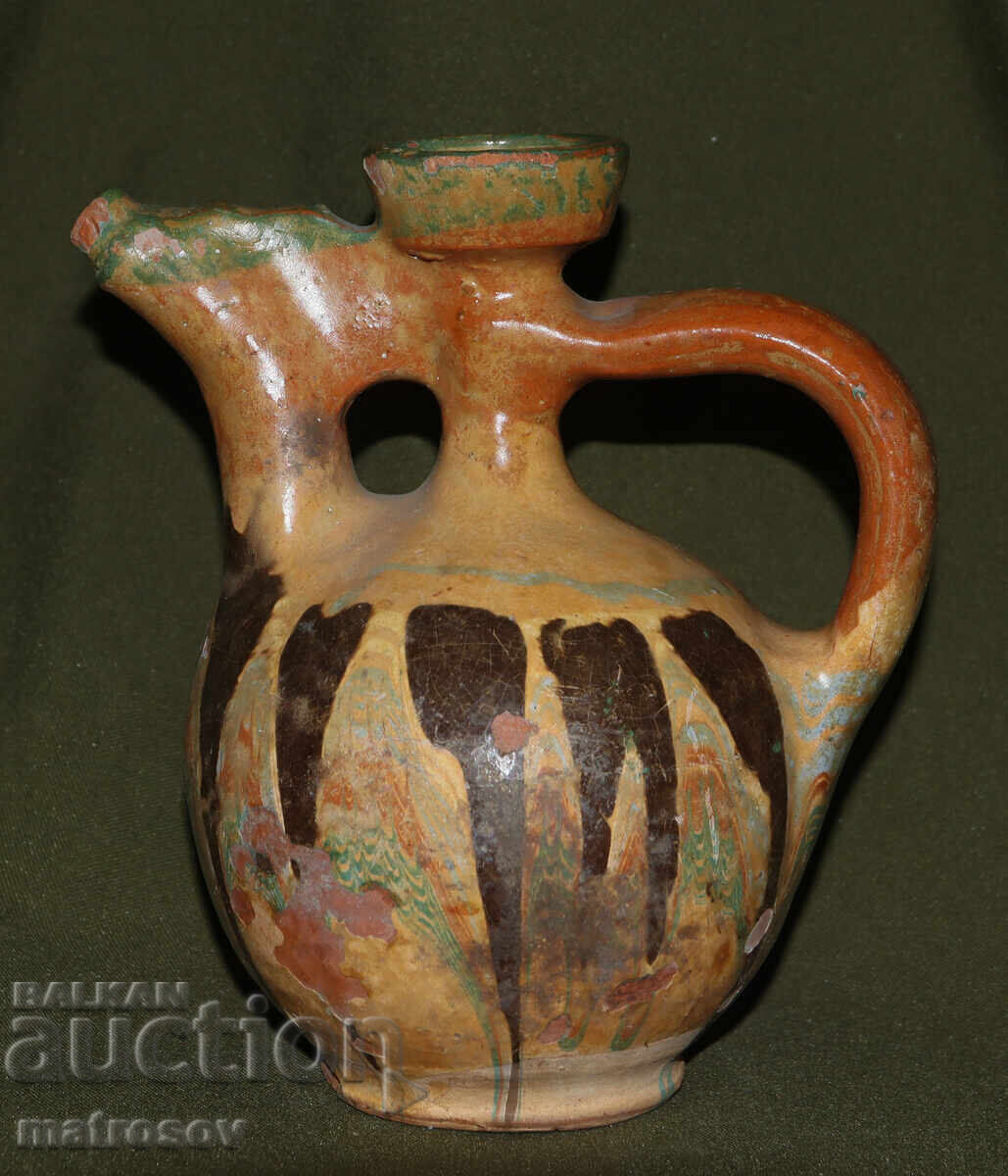 Традиционна керамична стомна, ръчно рисувана с цена 100.00 лв. | € 51.13