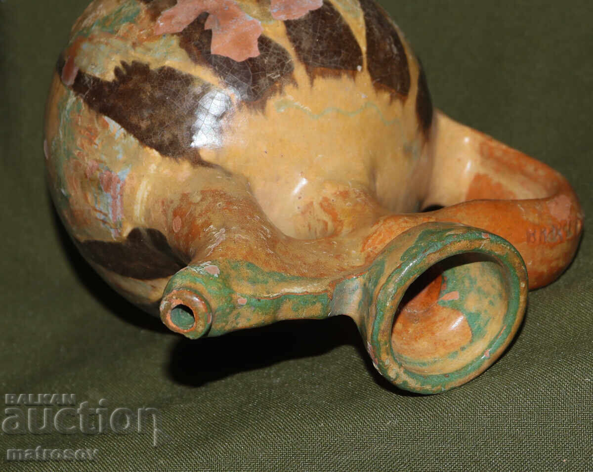 Традиционна керамична стомна, ръчно рисувана - 7