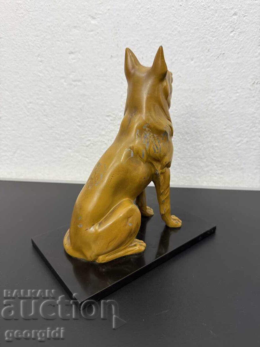 Доставка на Стара метална фкулптура / фигура на куче. №7408 Доставка на Стара метална фкулптура / фигура на куче. №7408