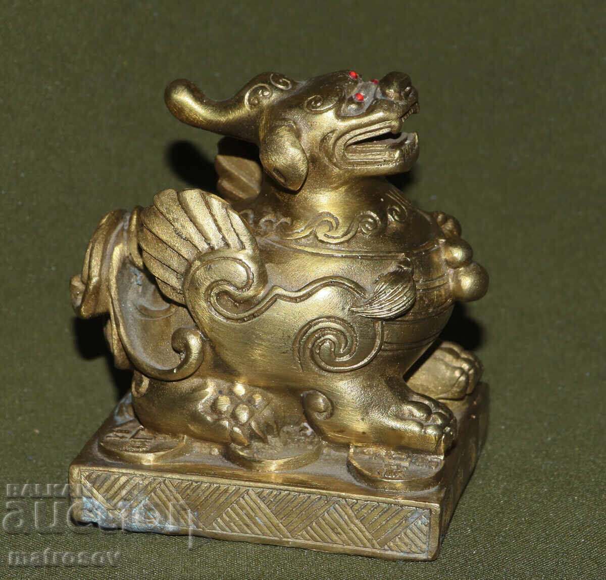 Παράδοση Χάλκινη φιγούρα κινεζικής μυθολογίας σκύλος Φου Παράδοση Χάλκινη φιγούρα κινεζικής μυθολογίας σκύλος Φου