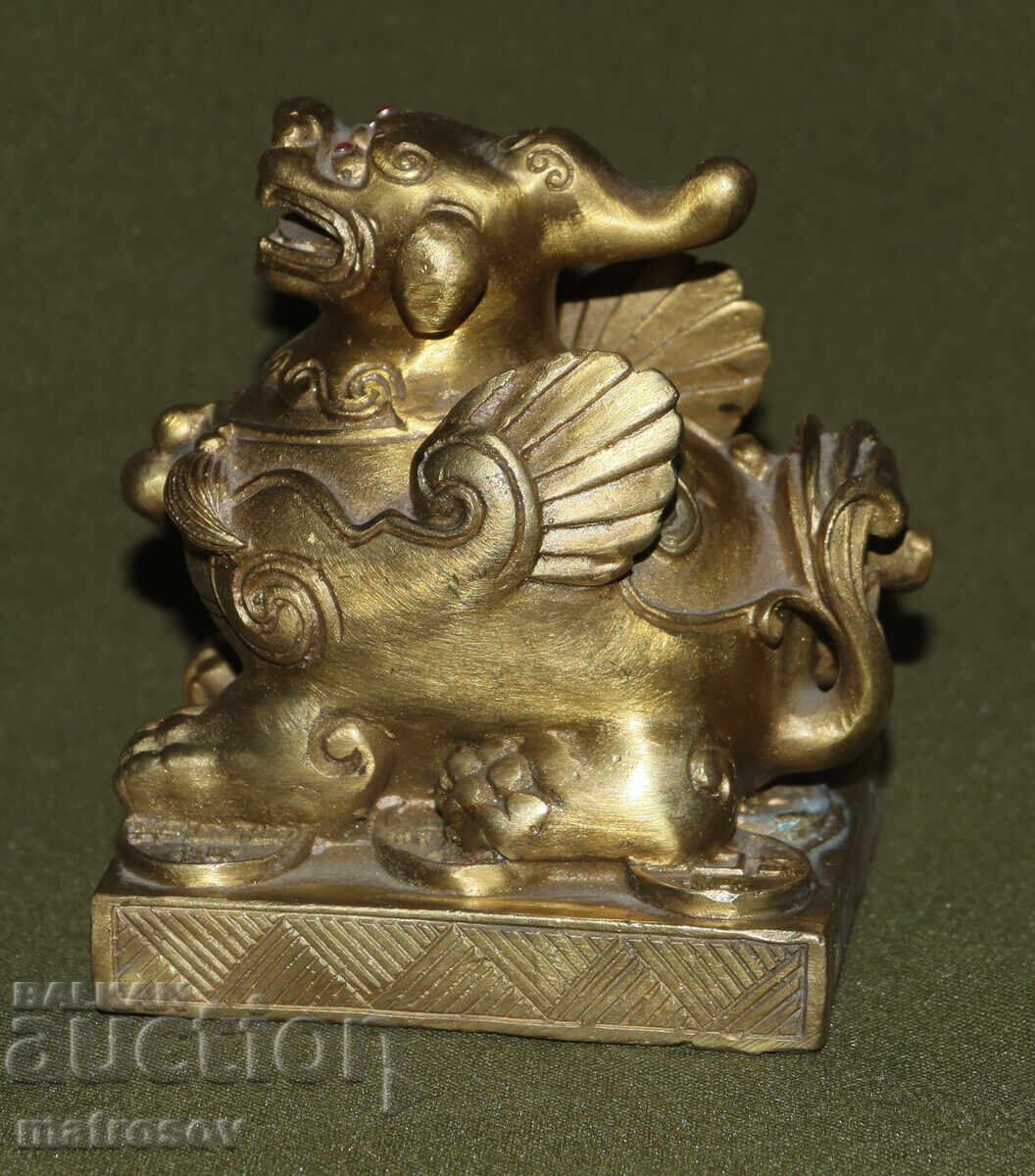 Χάλκινη φιγούρα κινεζικής μυθολογίας σκύλος Φου Χάλκινη φιγούρα κινεζικής μυθολογίας σκύλος Φου