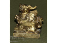 Brass figure Chinese mythology Foo Dog