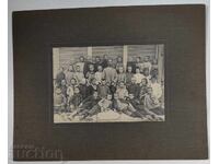 ELEV ELEV PROFESOR ȘCOALĂ FOTOGRAFIE FOARTE VECHE FOTOGRAFIE CARTON