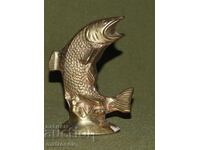 Sculptură mică din bronz, de autor, pește