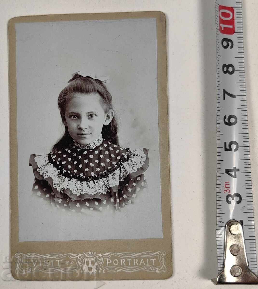 Licitație FETIȚĂ PORTRET DE COPIL POZĂ VECHE FOTOGRAFIE CARTON