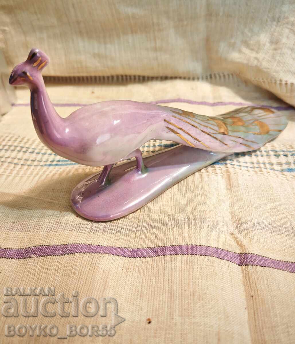 Bulgarian Socialist Porcelain Figure Peacock 1960s Bulgarian Socialist Porcelain Figure Peacock 1960s