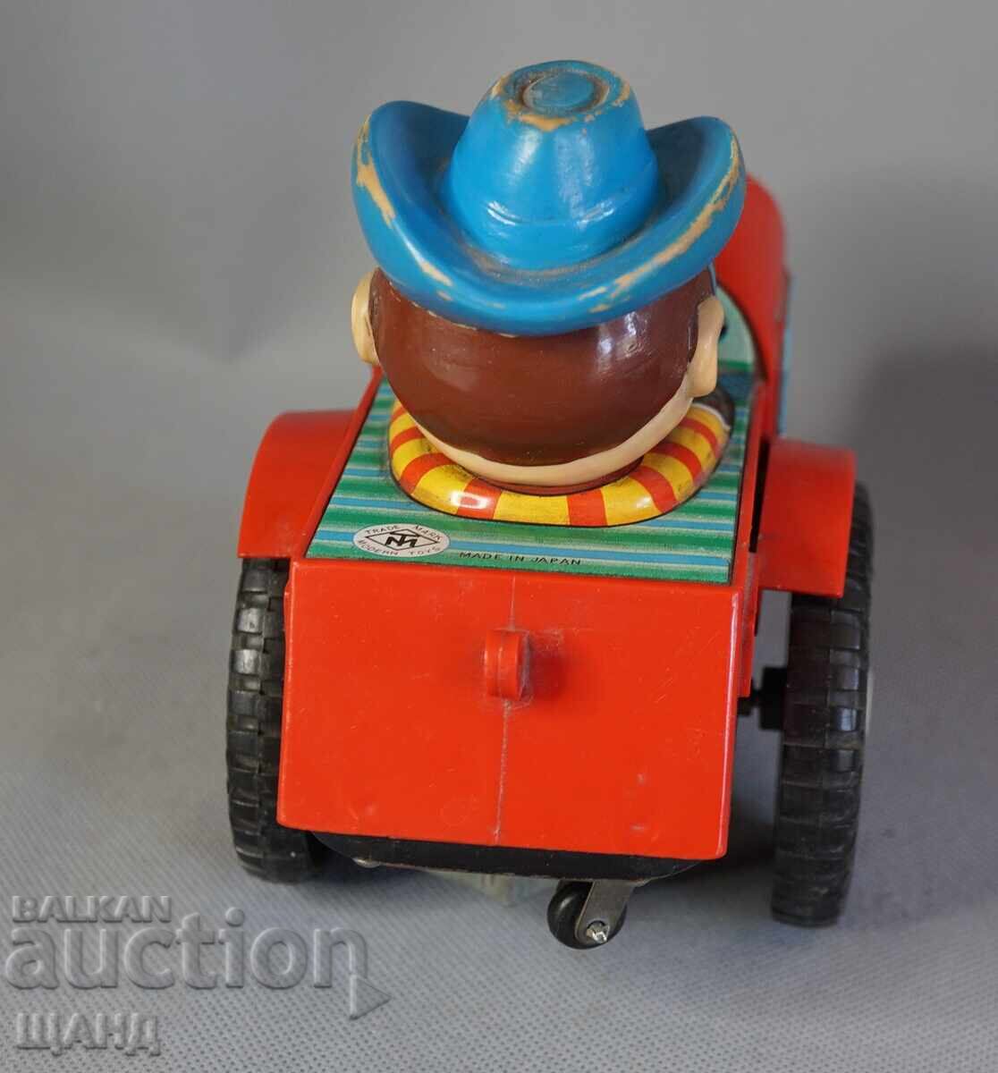 Доставка на Стара Японска метална механична играчка модел кола каубой