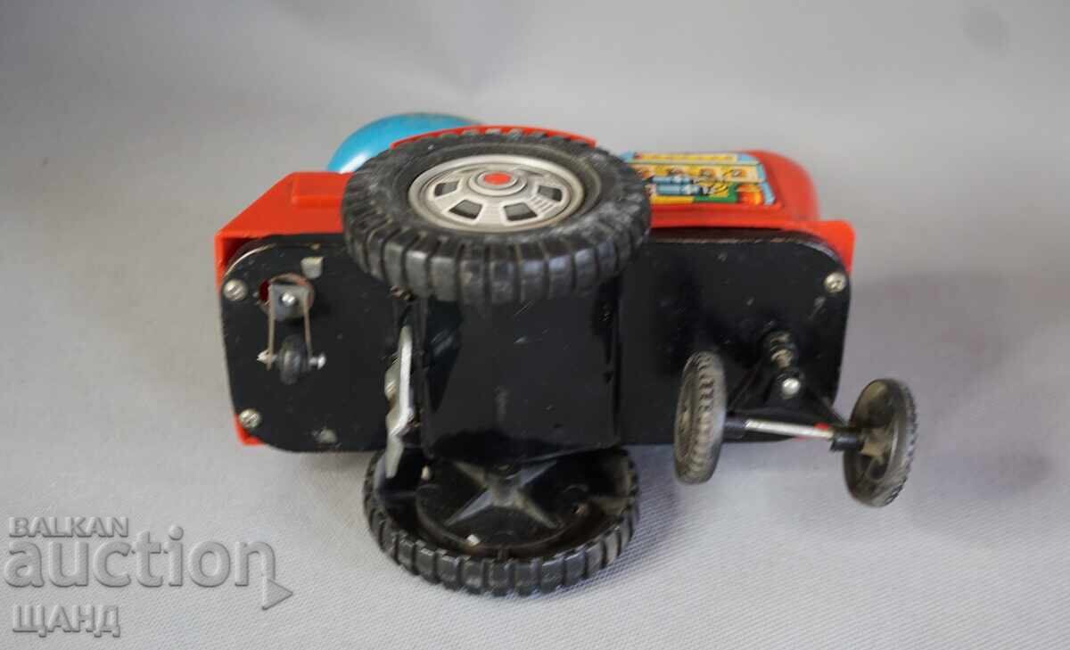 Стара Японска метална механична играчка модел кола каубой - 6