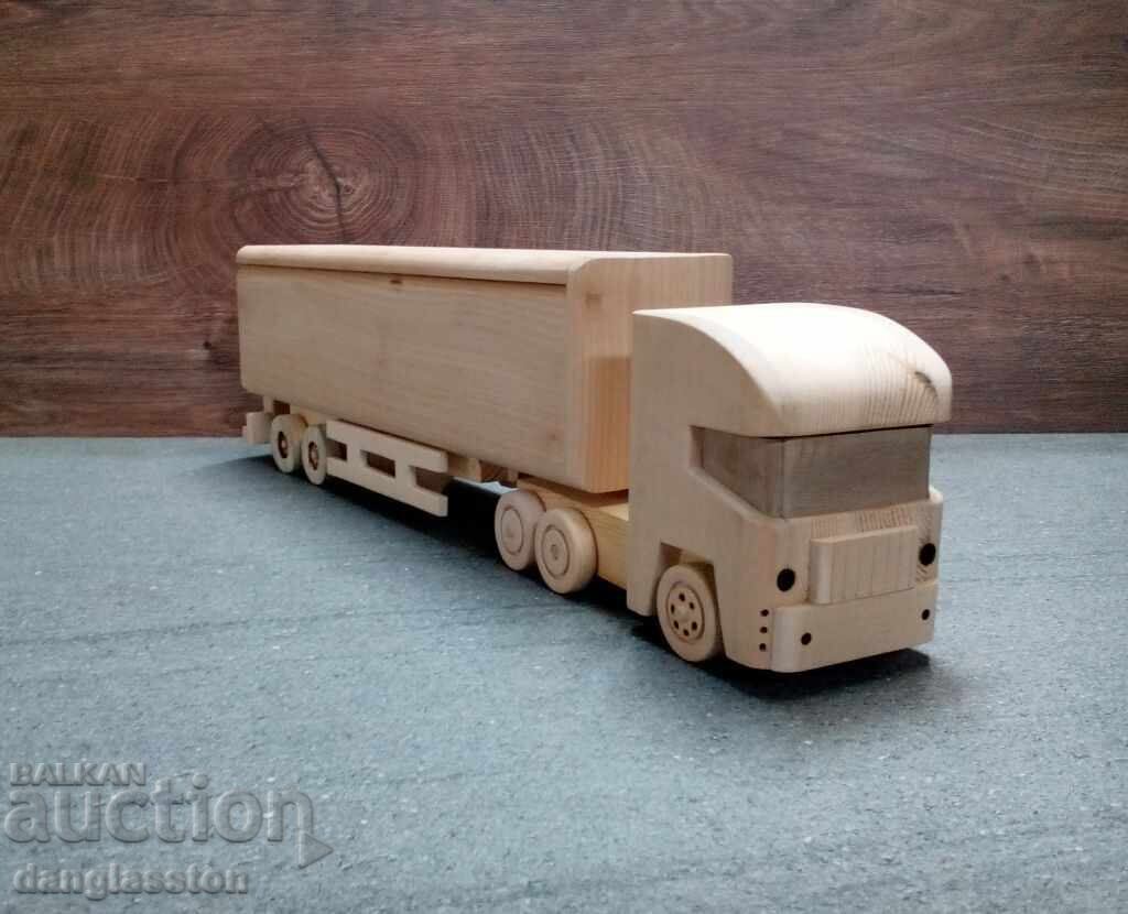 Декоративен дървен камион влекач с ремарке DMAR 114MP2 - 5