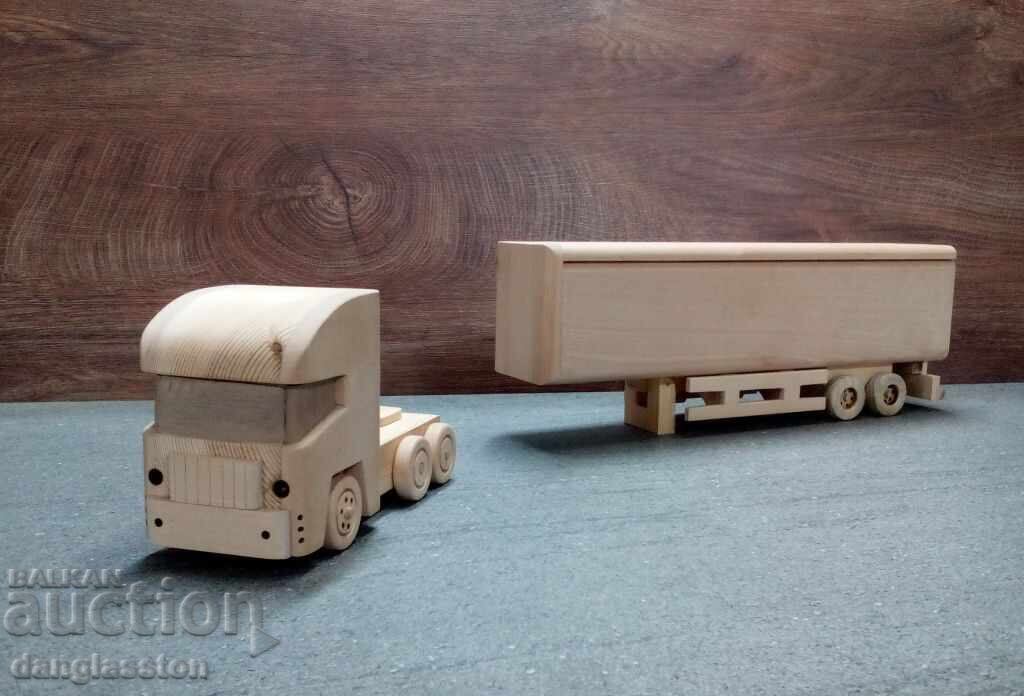 Декоративен дървен камион влекач с ремарке DMAR 114MP2 - 6