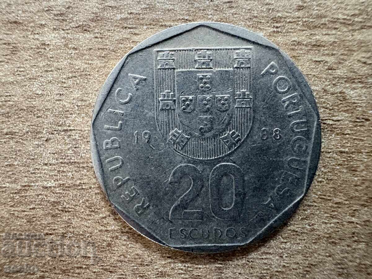 Πορτογαλία - 20 εσκούδος (1988)