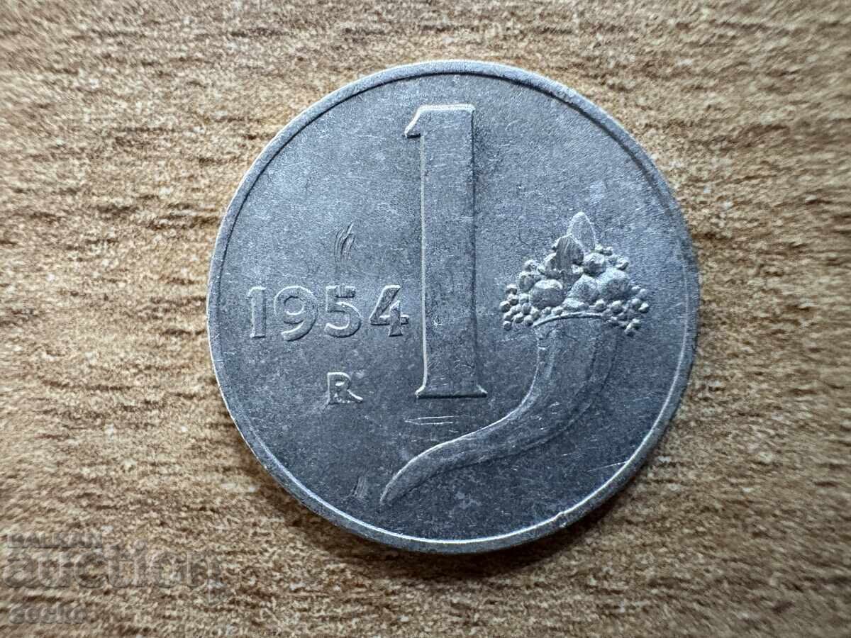Ιταλία - 1 λίρα (1954) Ιταλία - 1 λίρα (1954)