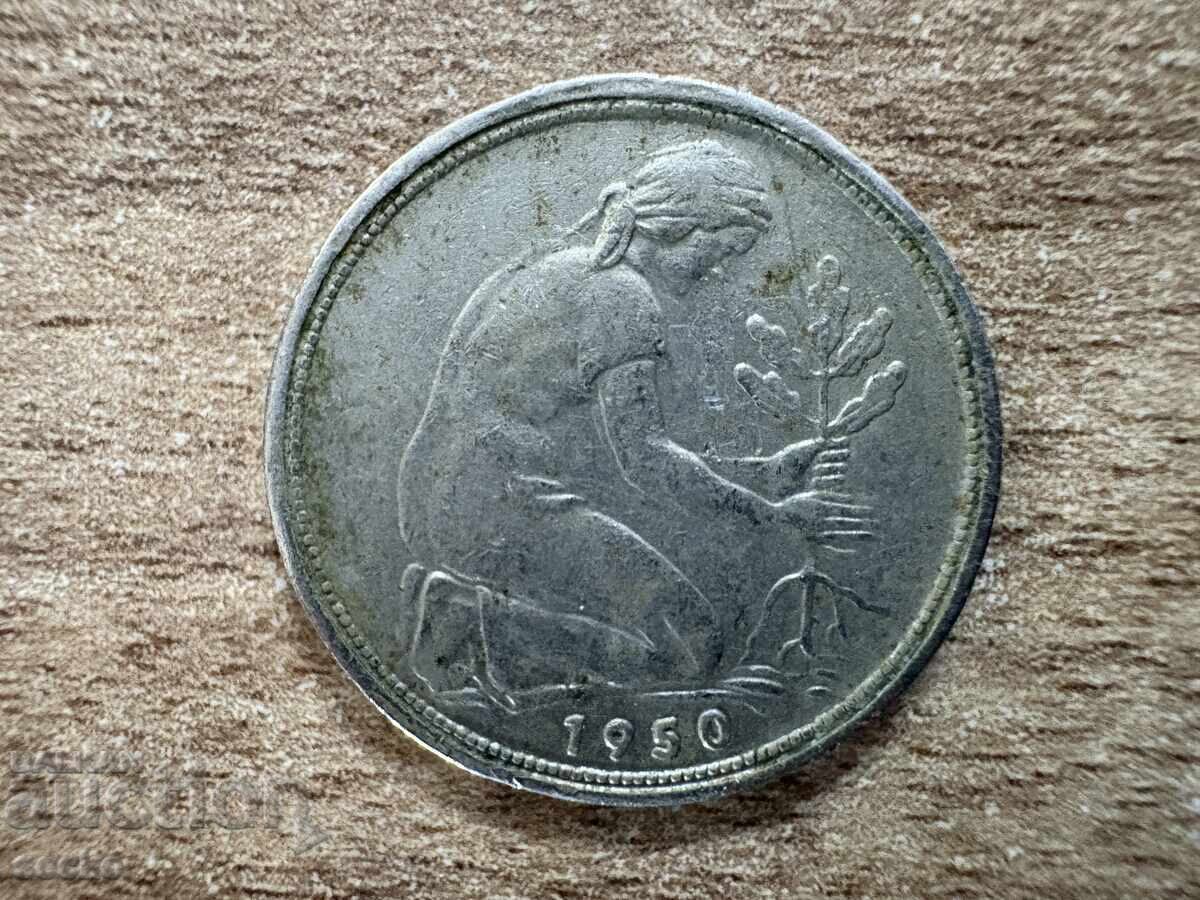 Germania - 50 pfennig (1950) - F cu preț 0.65 BGN | € 0.33 Germania - 50 pfennig (1950) - F cu preț 0.65 BGN | € 0.33