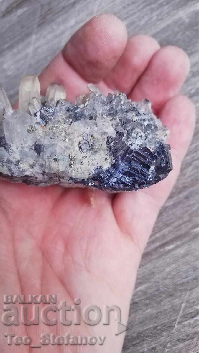 Druze de galenă, pirit și cuarț - 5